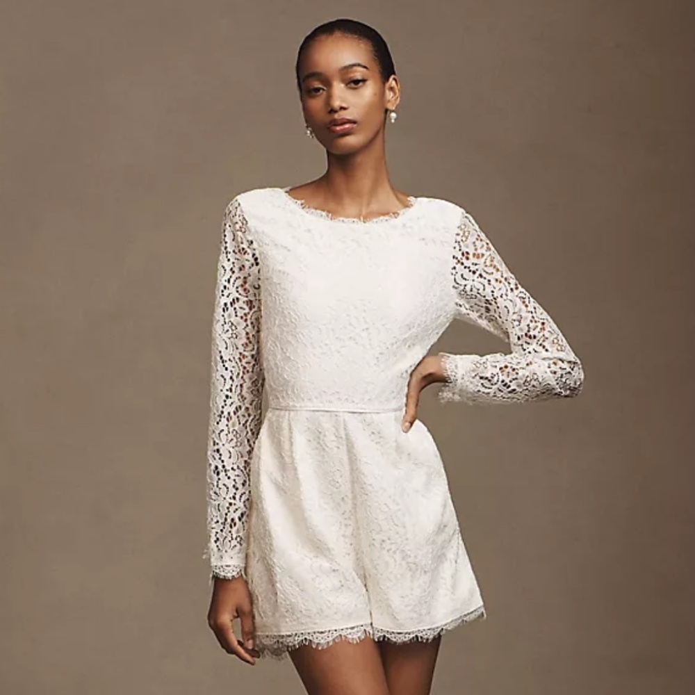 Brand New BHLDN Lace Bow-Back Romper